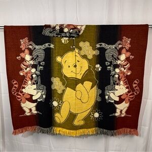 Winnie the Pooh Adult Unisex Warm Fall/Winter Mexican Hispanic Style Hood Poncho